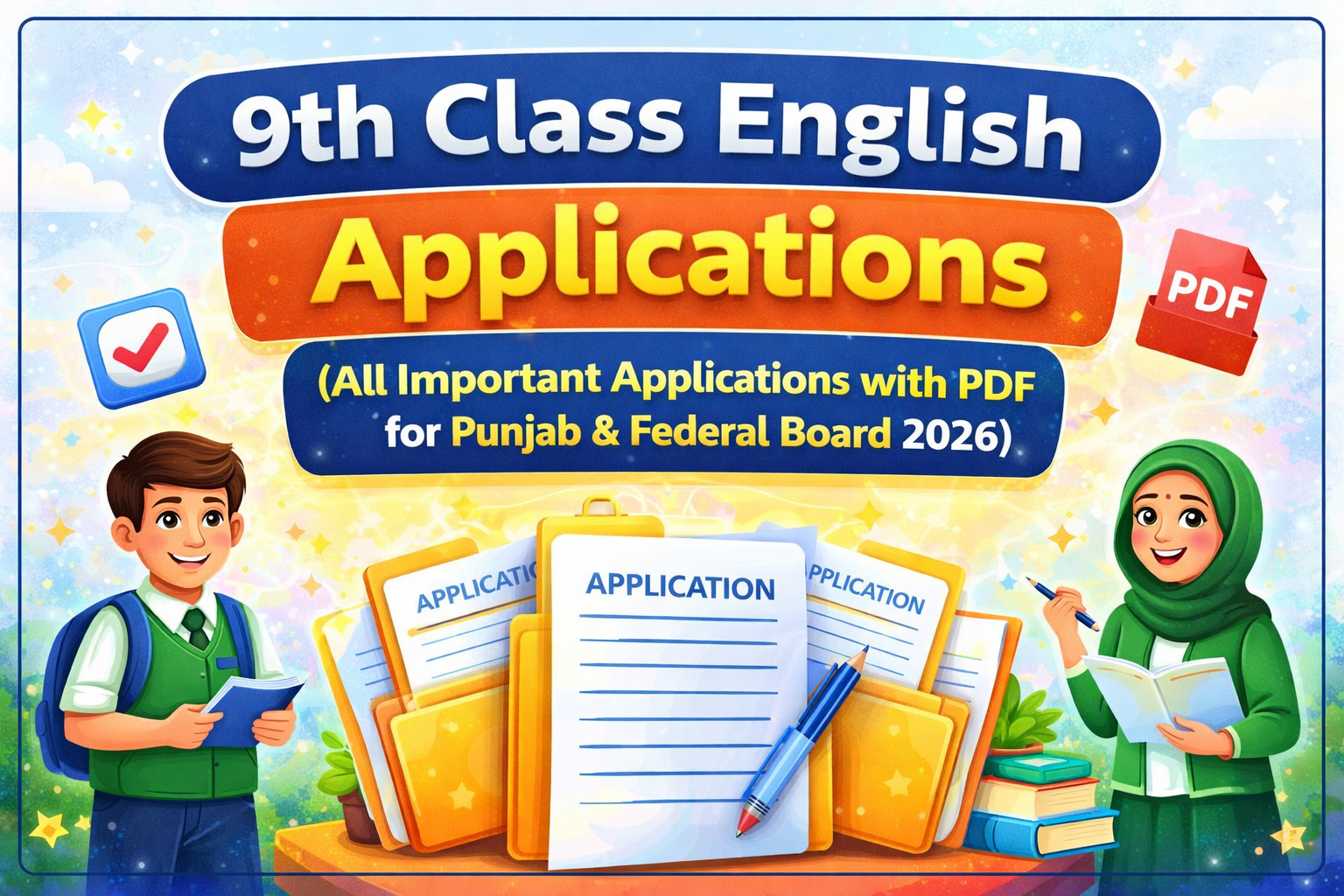 9th Class English Applications (All Important Applications with PDF for Punjab & Federal Board 2026)