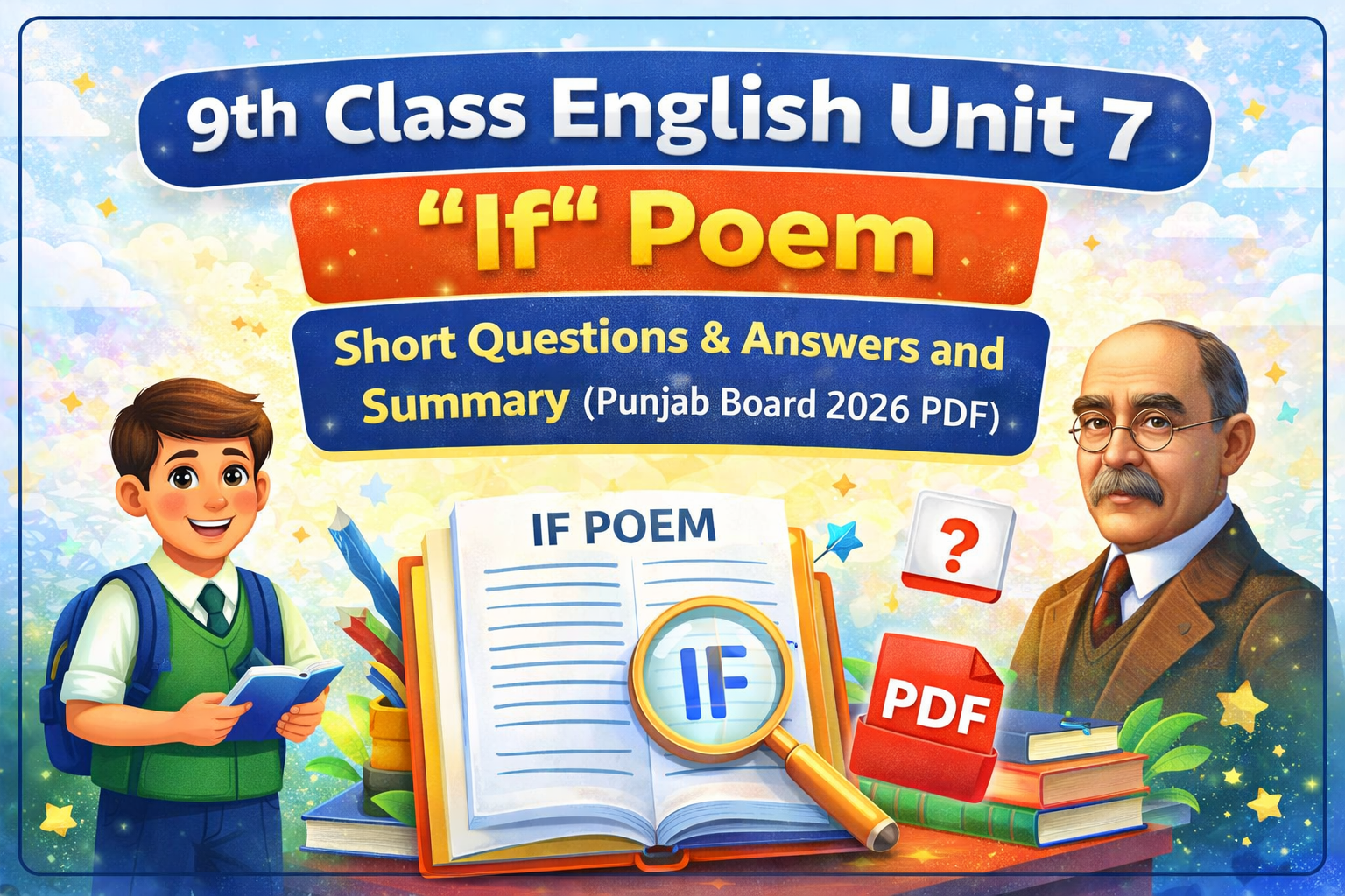 9th Class English Unit 7 “If” Poem Short Questions & Answers and Summary (Punjab Board 2026 PDF)