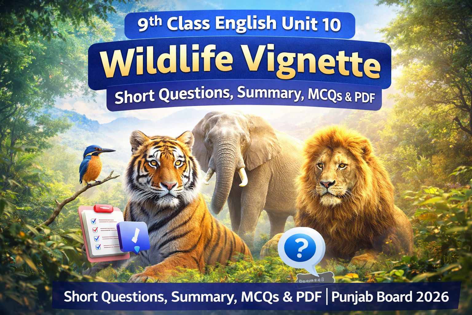 Important Short Questions – Unit 10Wildlife Vignette Fascinating Nature